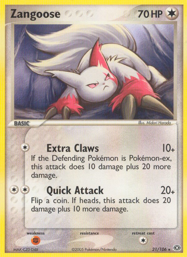 Zangoose (21/106) [EX: Emerald] | Card Merchant Takapuna