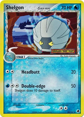 Shelgon (38/101) (Delta Species) (Stamped) [EX: Dragon Frontiers] | Card Merchant Takapuna