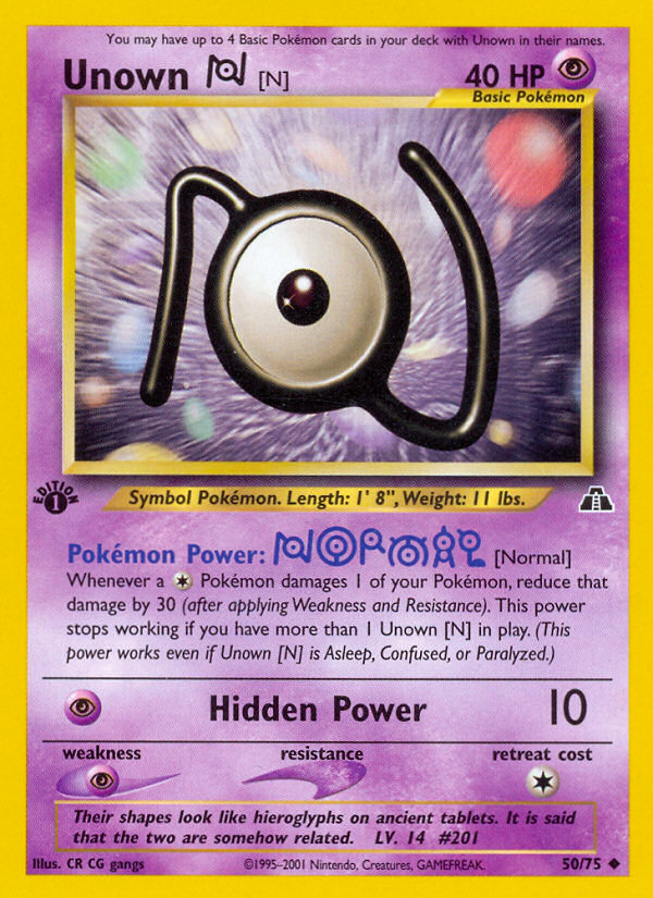 Unown [N] (50/75) [Neo Discovery 1st Edition] | Card Merchant Takapuna