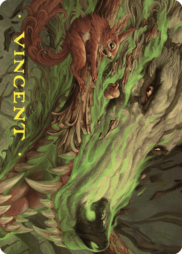 Leaping Ambush Art Card (Gold-Stamped Signature) [Wilds of Eldraine Art Series] | Card Merchant Takapuna