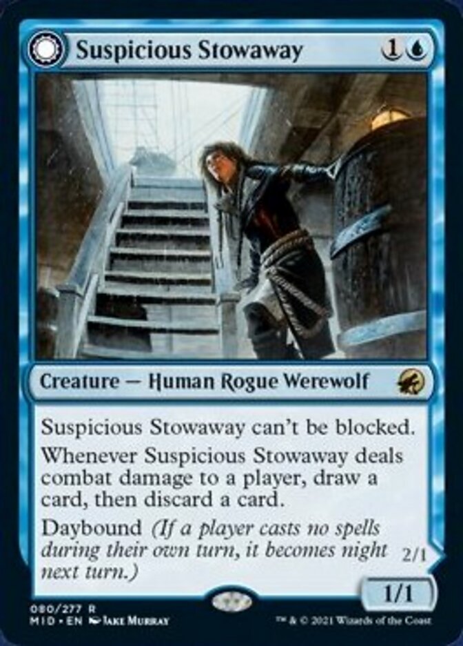 Suspicious Stowaway // Seafaring Werewolf [Innistrad: Midnight Hunt] | Card Merchant Takapuna