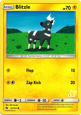 Blitzle (81/214) (Pikachu Stamp #1) [Battle Academy 2020] | Card Merchant Takapuna