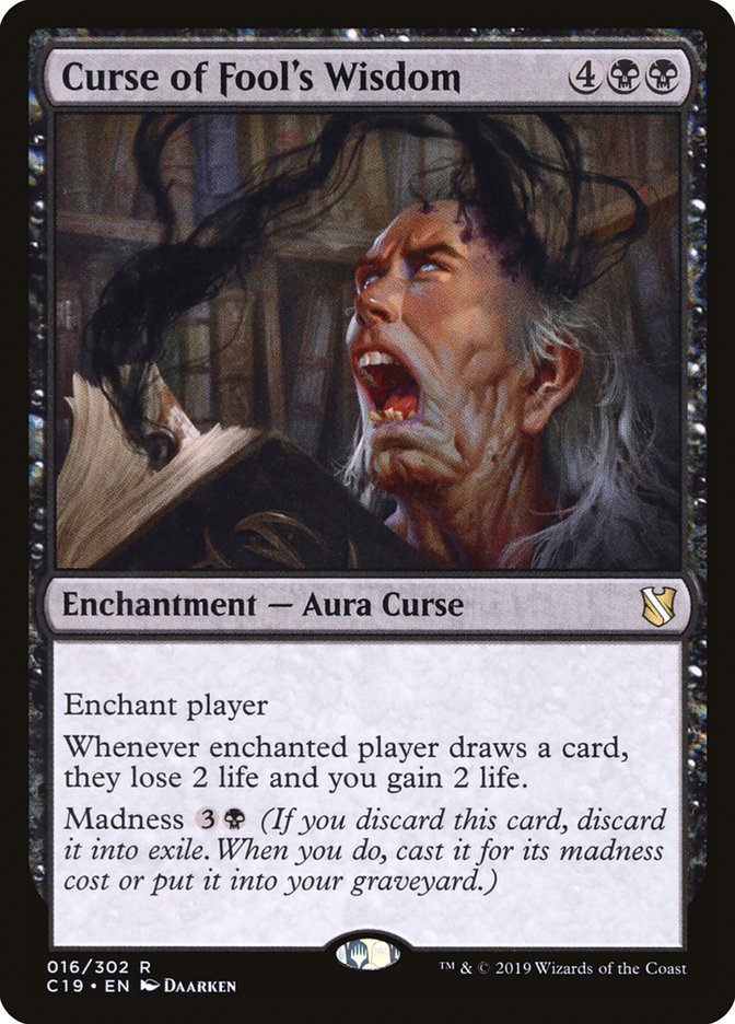 Curse of Fool's Wisdom [Commander 2019] | Card Merchant Takapuna