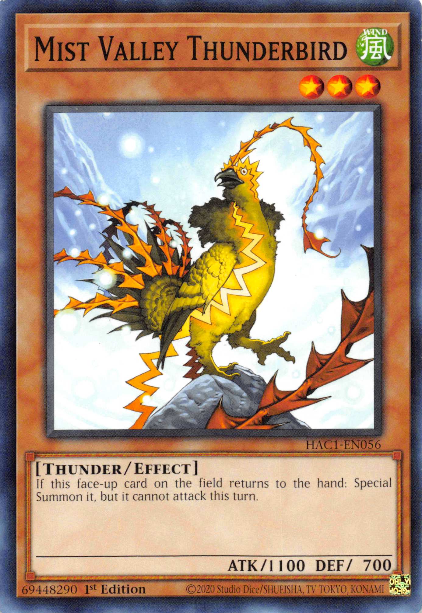 Mist Valley Thunderbird [HAC1-EN056] Common | Card Merchant Takapuna
