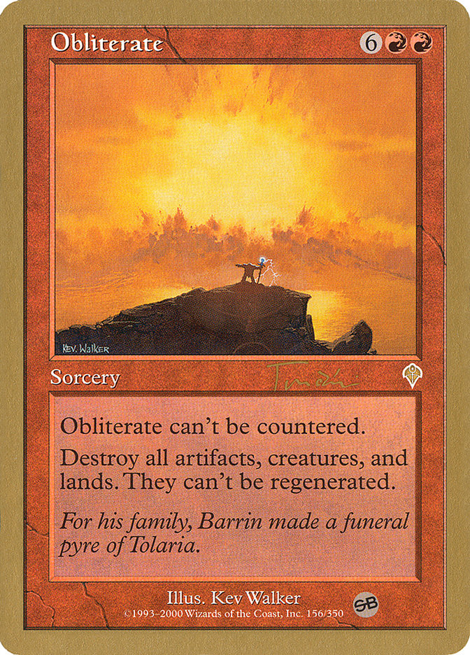 Obliterate (Jan Tomcani) (SB) [World Championship Decks 2001] | Card Merchant Takapuna