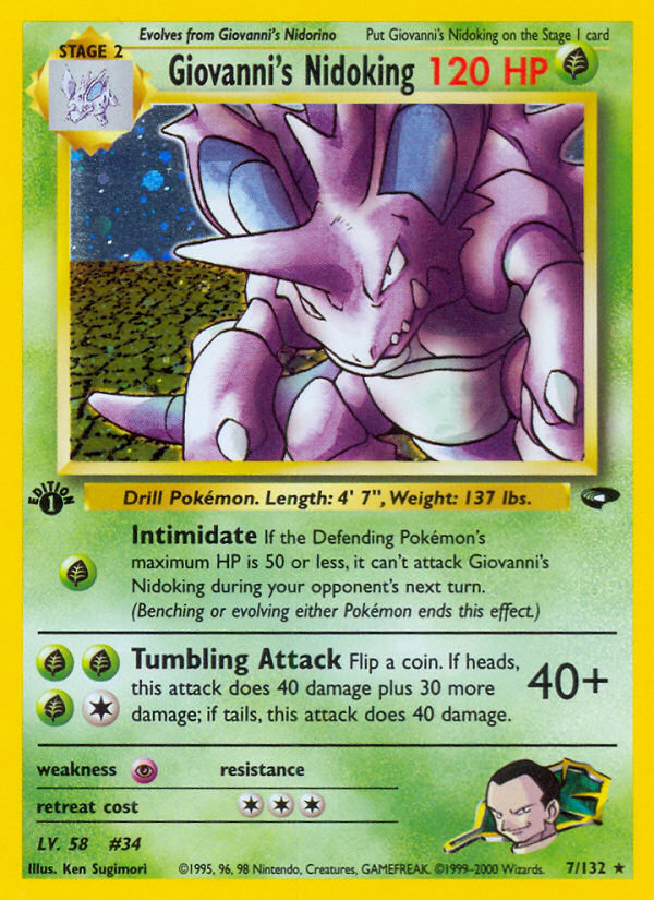 Giovanni's Nidoking (7/132) [Gym Challenge 1st Edition] | Card Merchant Takapuna