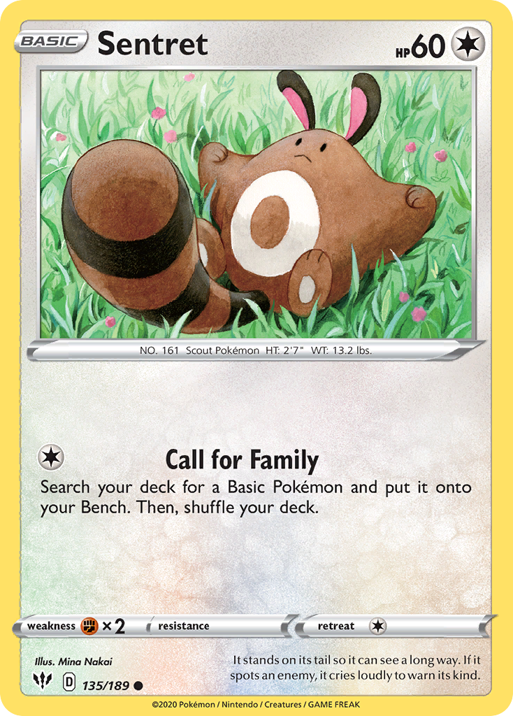 Sentret (135/189) [Sword & Shield: Darkness Ablaze] | Card Merchant Takapuna