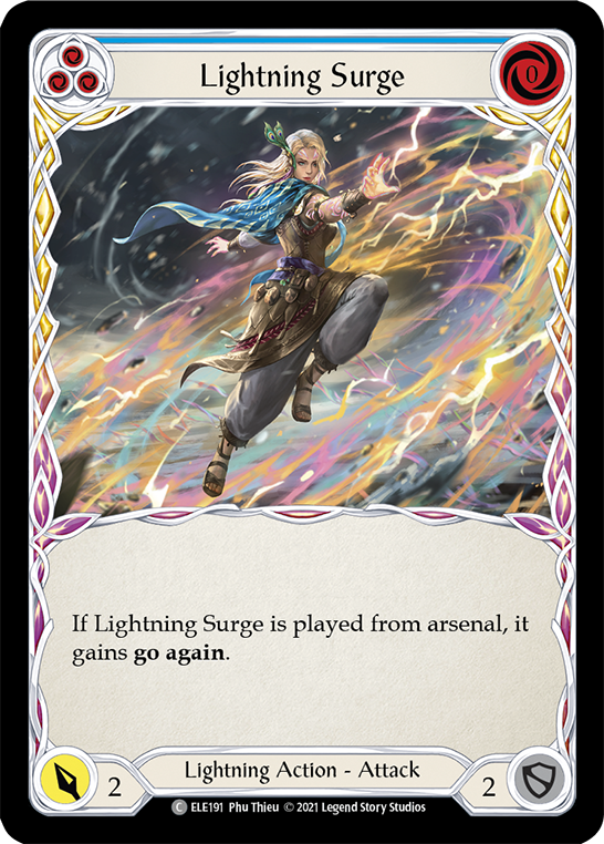 Lightning Surge (Blue) [ELE191] (Tales of Aria)  1st Edition Rainbow Foil | Card Merchant Takapuna
