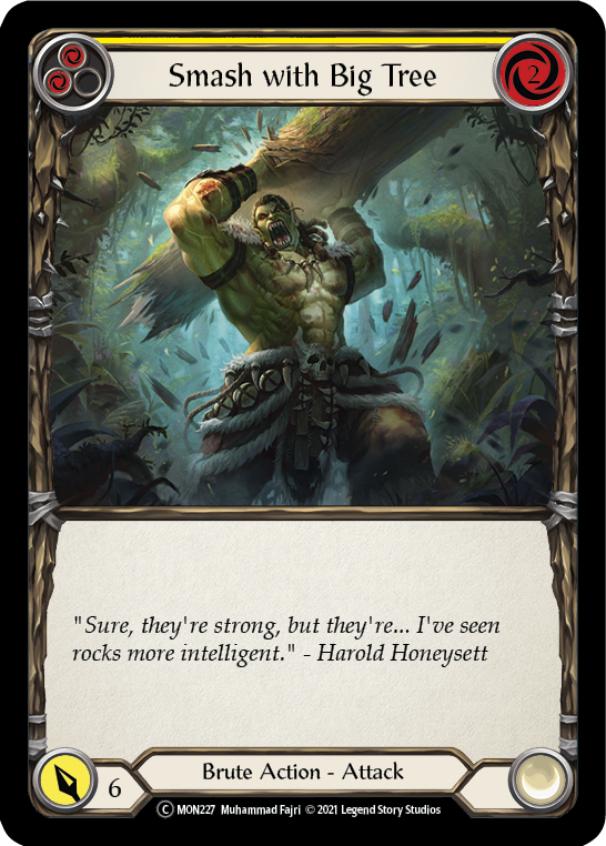 Smash with Big Tree (Yellow) [U-MON227-RF] (Monarch Unlimited)  Unlimited Rainbow Foil | Card Merchant Takapuna