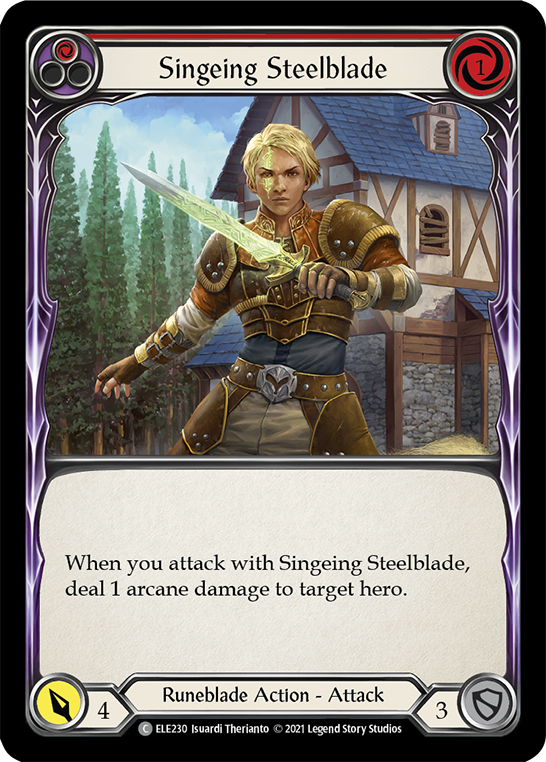 Singeing Steelblade (Red) [ELE230] (Tales of Aria)  1st Edition Normal | Card Merchant Takapuna