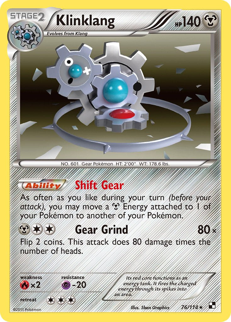 Klinklang (76/114) (Cracked Ice Holo) (Blister Exclusive) [Black & White: Base Set] | Card Merchant Takapuna