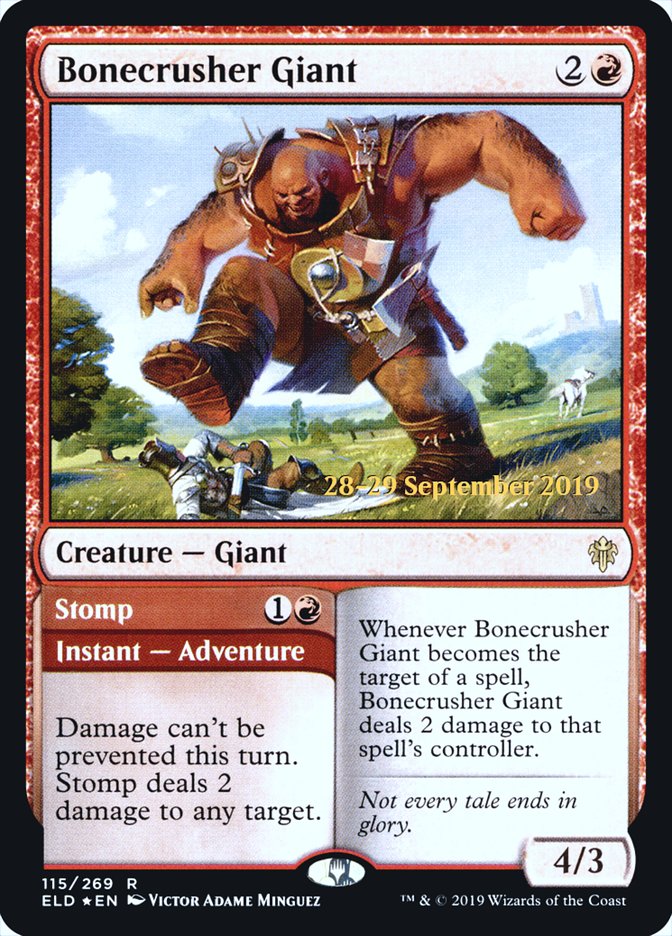 Bonecrusher Giant // Stomp [Throne of Eldraine Prerelease Promos] | Card Merchant Takapuna