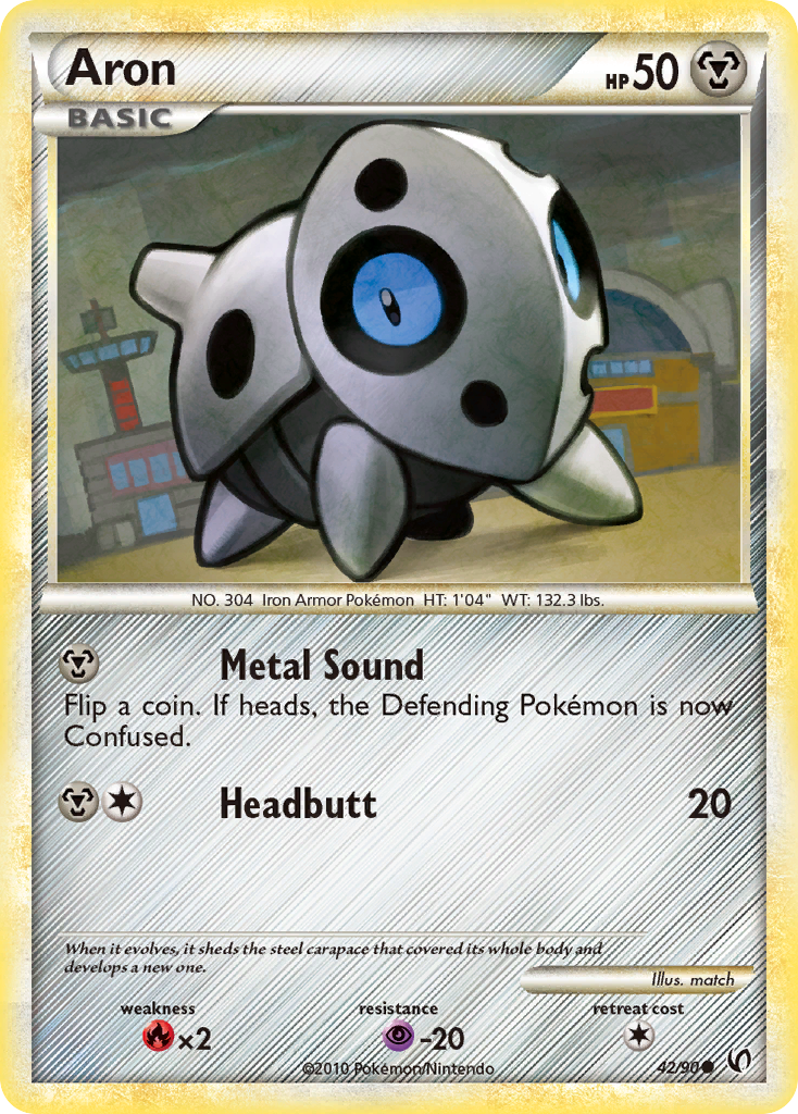 Aron (42/90) [HeartGold & SoulSilver: Undaunted] | Card Merchant Takapuna