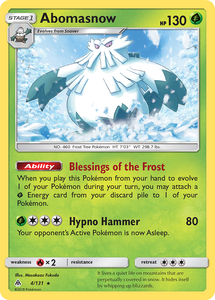 Abomasnow (4/131) [Sun & Moon: Forbidden Light] | Card Merchant Takapuna