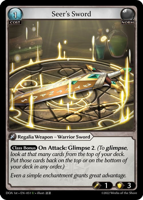 Seer's Sword (051) [Dawn of Ashes: 1st Edition] | Card Merchant Takapuna