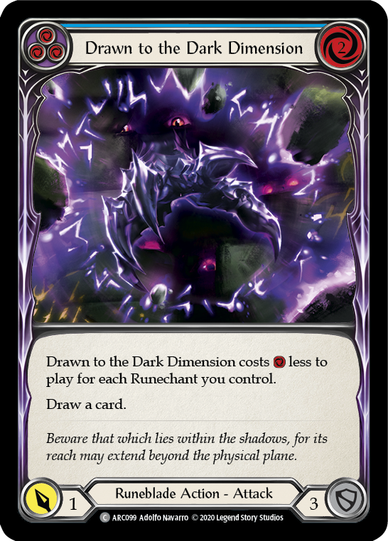 Drawn to the Dark Dimension (Blue) [U-ARC099] (Arcane Rising Unlimited)  Unlimited Rainbow Foil | Card Merchant Takapuna