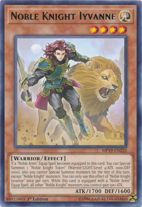 Noble Knight Iyvanne [MP19-EN222] Rare | Card Merchant Takapuna