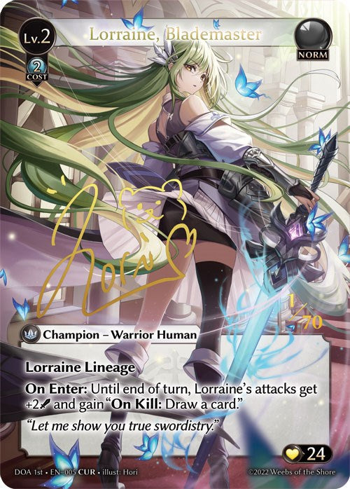 Lorraine, Blademaster (CUR) (005) [Dawn of Ashes: 1st Edition] | Card Merchant Takapuna