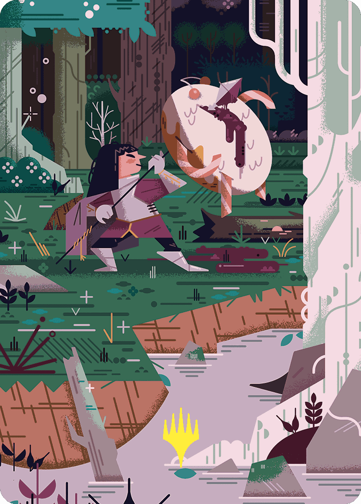 Stab Wound Art Card (Gold-Stamped Planeswalker Symbol) [Wilds of Eldraine Art Series] | Card Merchant Takapuna