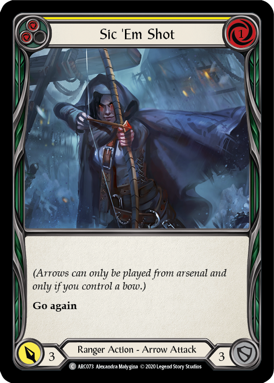 Sic 'Em Shot (Yellow) [U-ARC073] (Arcane Rising Unlimited)  Unlimited Rainbow Foil | Card Merchant Takapuna