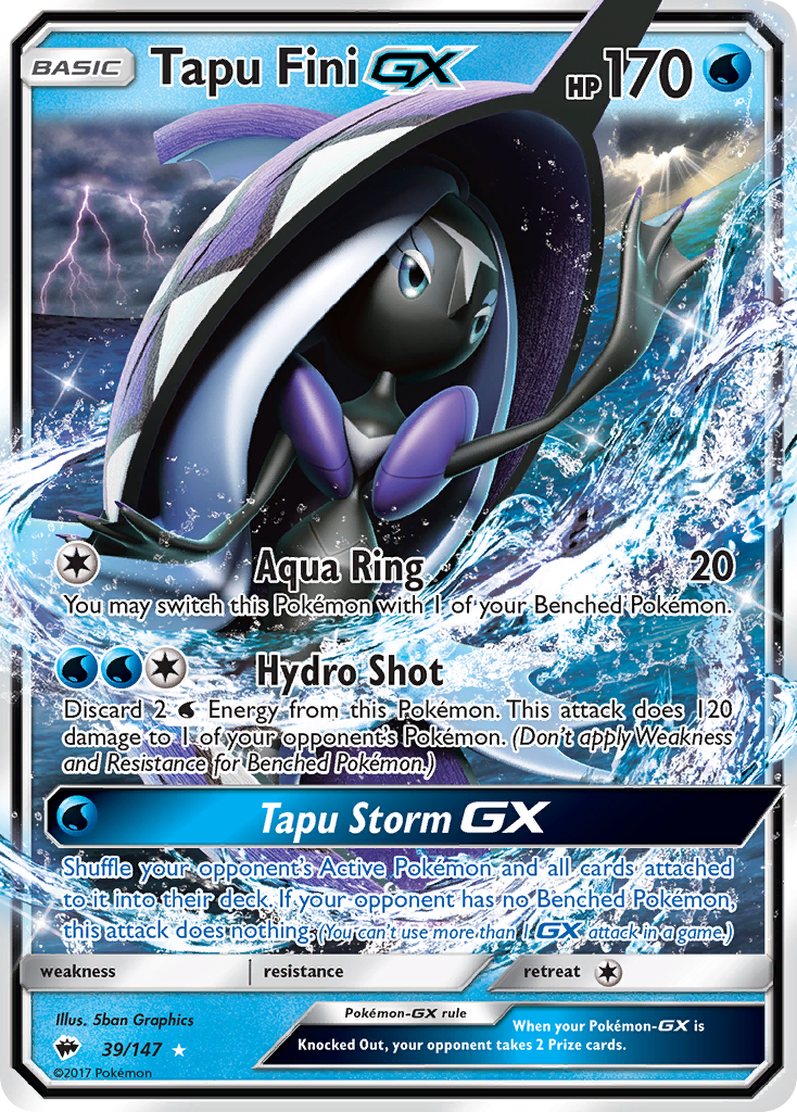 Tapu Fini GX (39/147) [Sun & Moon: Burning Shadows] | Card Merchant Takapuna