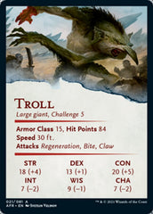 Troll Art Card [Dungeons & Dragons: Adventures in the Forgotten Realms Art Series] | Card Merchant Takapuna