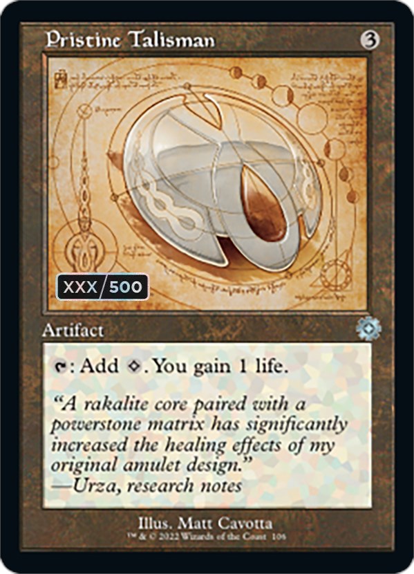 Pristine Talisman (Retro Schematic) (Serialized) [The Brothers' War Retro Artifacts] | Card Merchant Takapuna