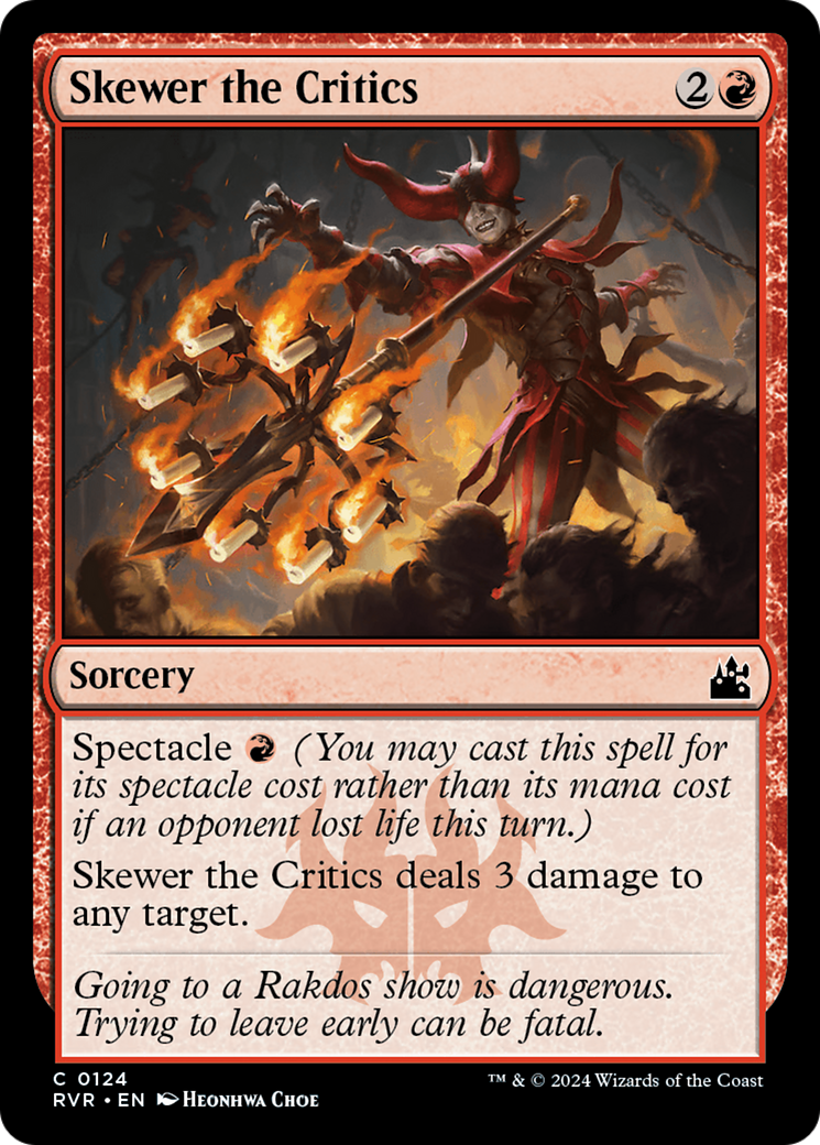 Skewer the Critics [Ravnica Remastered] | Card Merchant Takapuna