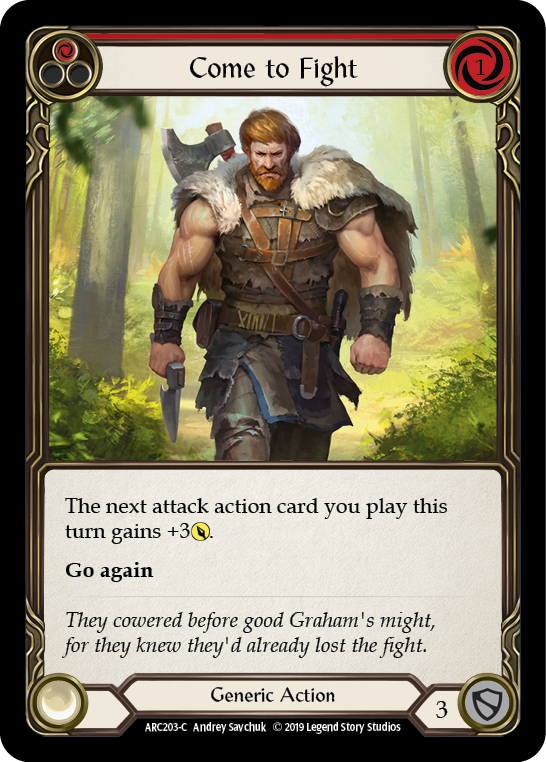 Come to Fight (Red) [ARC203-C] (Arcane Rising)  1st Edition Rainbow Foil | Card Merchant Takapuna