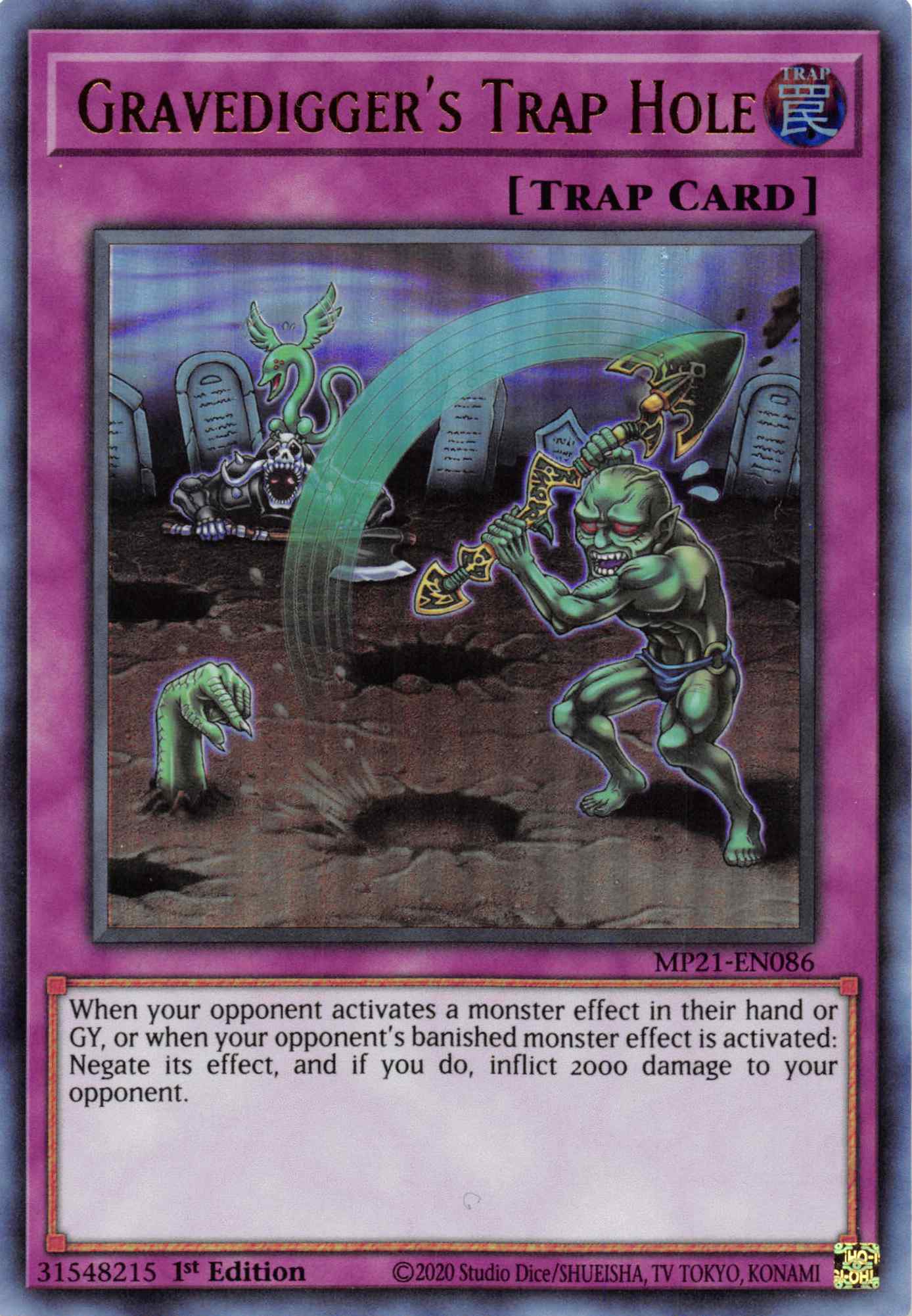 Gravedigger's Trap Hole [MP21-EN086] Ultra Rare | Card Merchant Takapuna