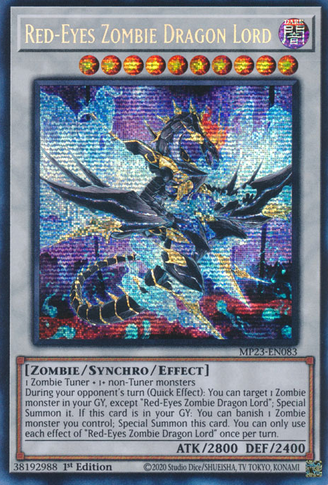 Red-Eyes Zombie Dragon Lord [MP23-EN083] Prismatic Secret Rare | Card Merchant Takapuna