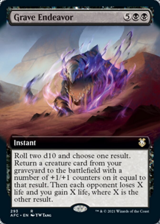 Grave Endeavor (Extended Art) [Dungeons & Dragons: Adventures in the Forgotten Realms Commander] | Card Merchant Takapuna