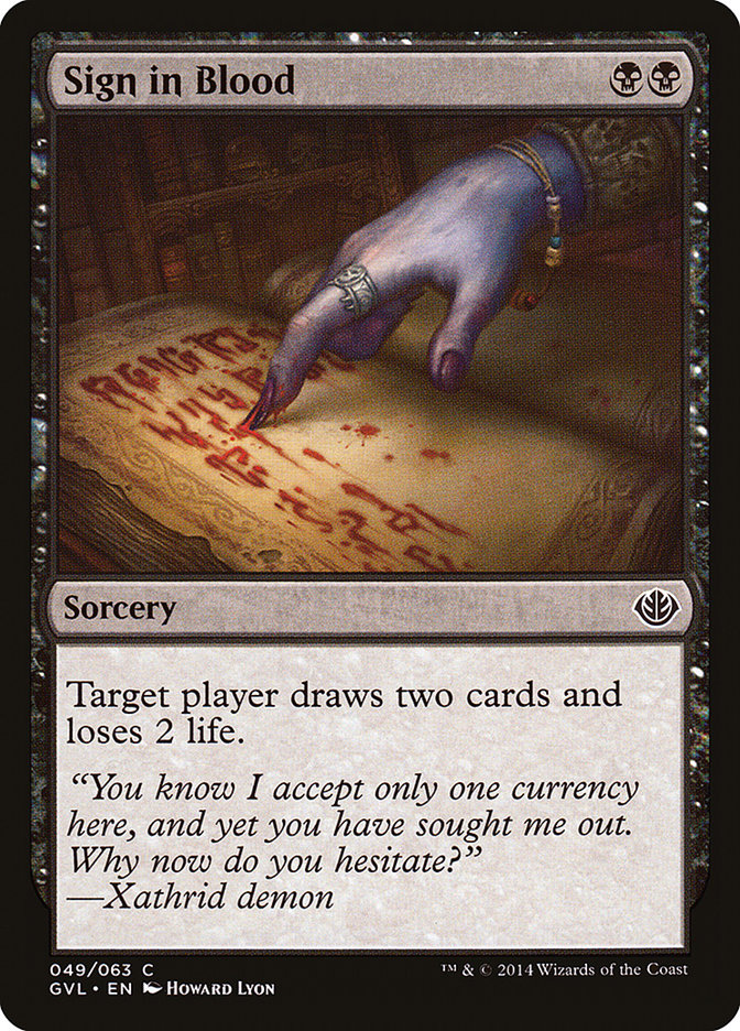 Sign in Blood (Garruk vs. Liliana) [Duel Decks Anthology] | Card Merchant Takapuna