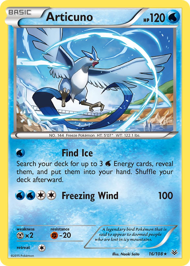 Articuno (16/108) (Theme Deck Exclusive) [XY: Roaring Skies] | Card Merchant Takapuna