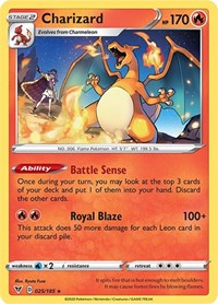 Charizard (025/185) (Cracked Ice Holo) (Theme Deck Exclusive) [Sword & Shield: Vivid Voltage] | Card Merchant Takapuna