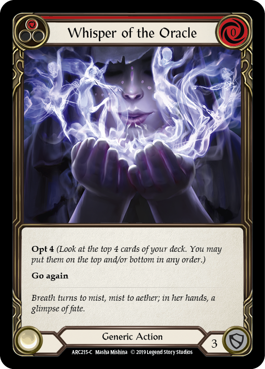 Whisper of the Oracle (Red) [ARC215-C] (Arcane Rising)  1st Edition Normal | Card Merchant Takapuna