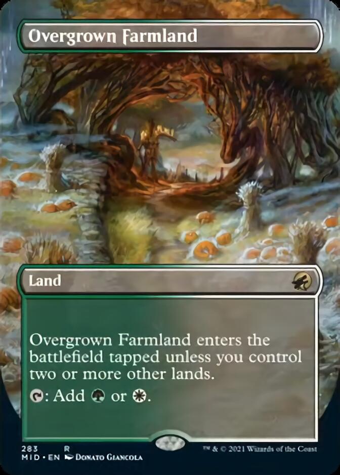 Overgrown Farmland (Borderless Alternate Art) [Innistrad: Midnight Hunt] | Card Merchant Takapuna