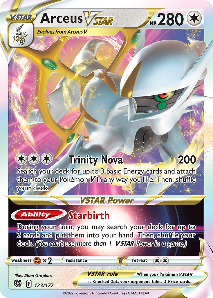 Arceus VSTAR (123/172) (Metal Card) [Sword & Shield: Brilliant Stars] | Card Merchant Takapuna