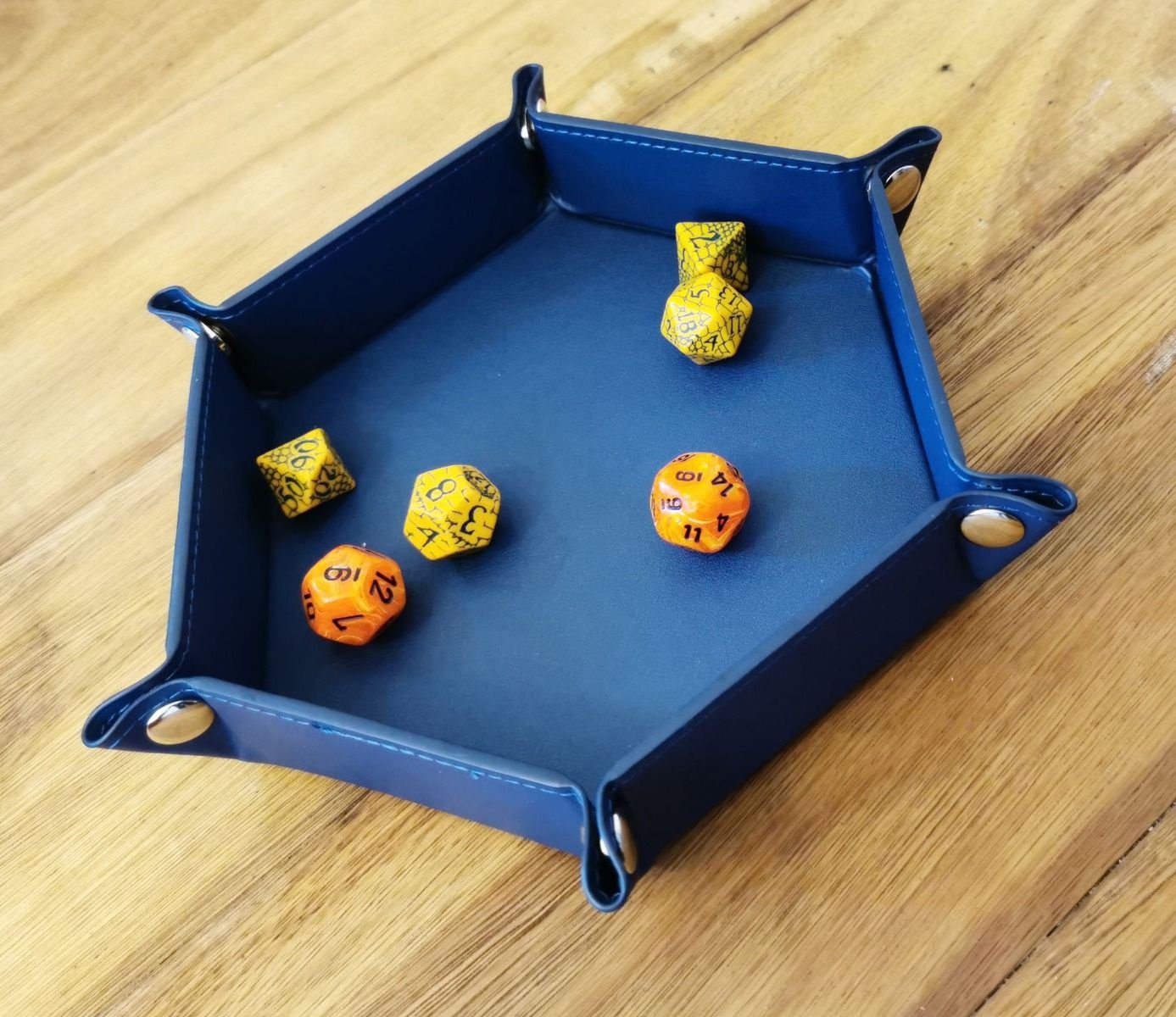 LPG Hex Foldable Dice Tray 8" Blue | Card Merchant Takapuna