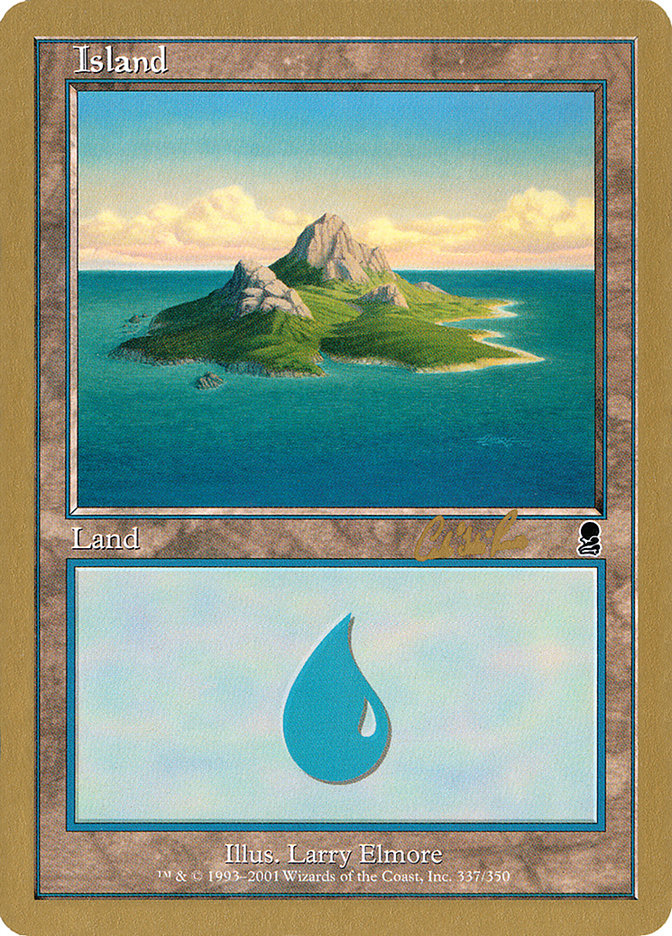 Island (cr337a) (Carlos Romao) [World Championship Decks 2002] | Card Merchant Takapuna