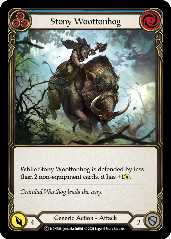 Stony Woottonhog (Blue) [U-MON286] (Monarch Unlimited)  Unlimited Normal | Card Merchant Takapuna