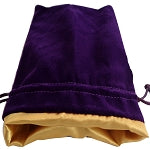 Dice Bag Large Purple Velvet with Gold Satin Lining | Card Merchant Takapuna