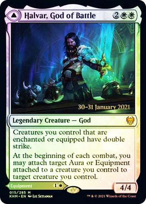 Halvar, God of Battle // Sword of the Realms [Kaldheim Prerelease Promos] | Card Merchant Takapuna