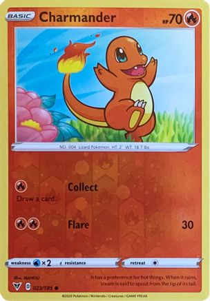 Charmander (023/185) (Reverse Cosmos Holo) [Sword & Shield: Vivid Voltage] | Card Merchant Takapuna