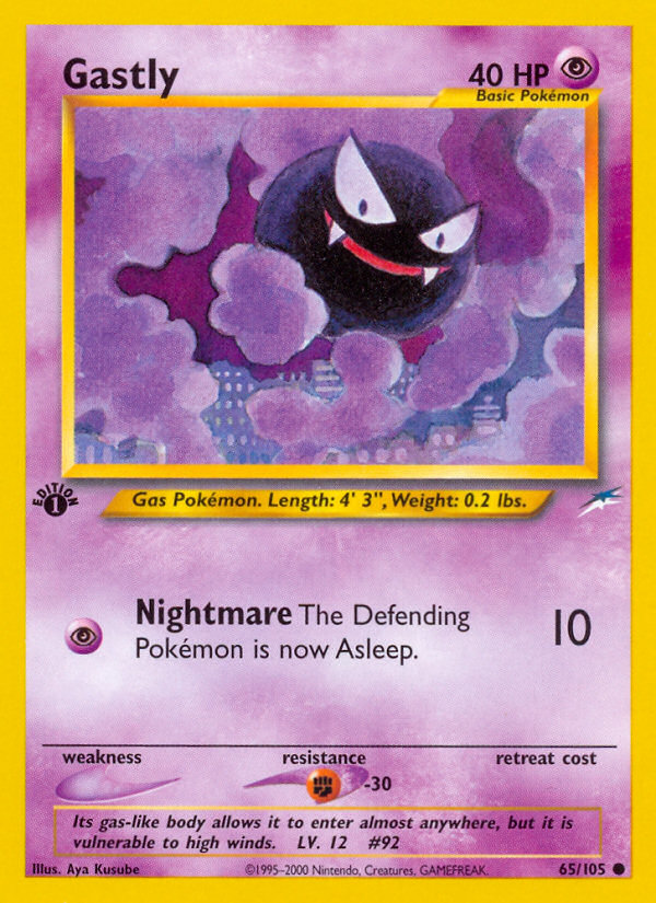 Gastly (65/105) [Neo Destiny 1st Edition] | Card Merchant Takapuna