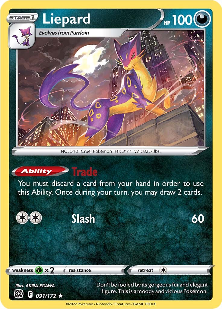 Liepard (091/172) [Sword & Shield: Brilliant Stars] | Card Merchant Takapuna