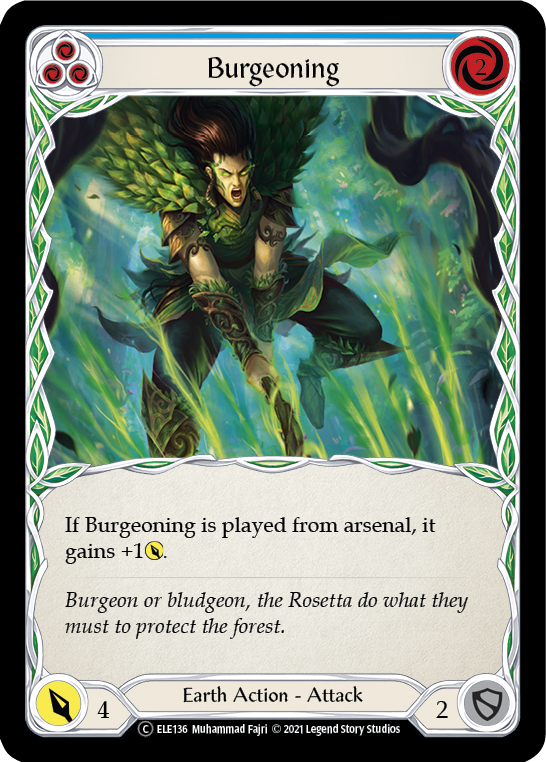 Burgeoning (Blue) [U-ELE136] (Tales of Aria Unlimited)  Unlimited Normal | Card Merchant Takapuna