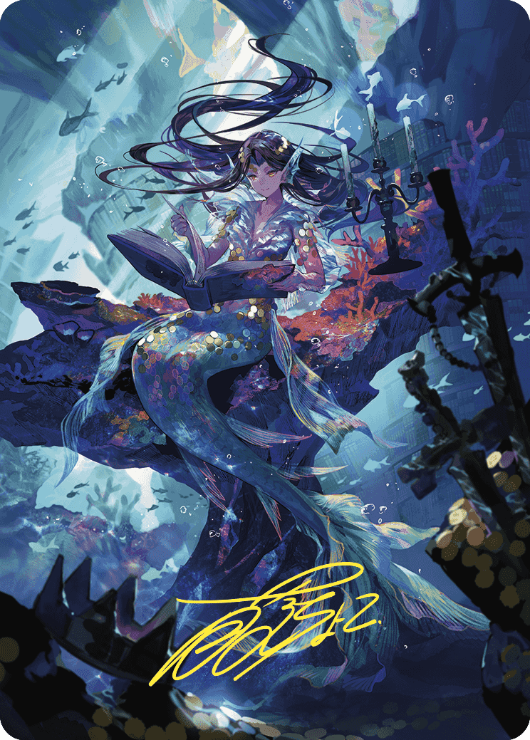 Rhystic Study Art Card (Gold-Stamped Signature) [Wilds of Eldraine Art Series] | Card Merchant Takapuna