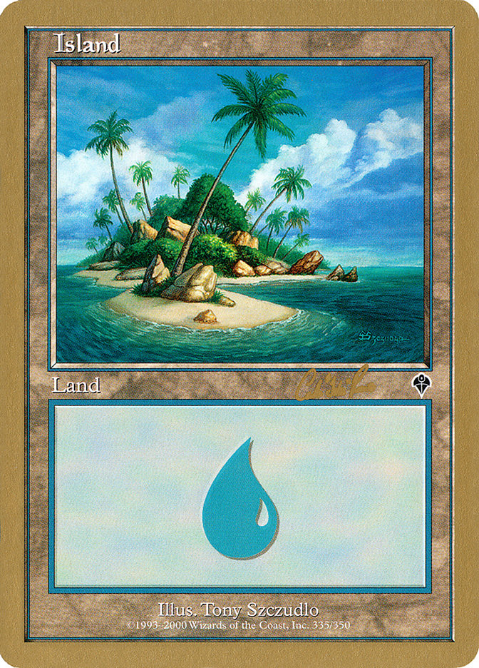 Island (cr335a) (Carlos Romao) [World Championship Decks 2002] | Card Merchant Takapuna