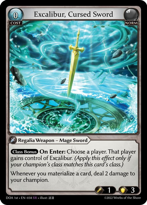 Excalibur, Cursed Sword (034) [Dawn of Ashes: 1st Edition] | Card Merchant Takapuna